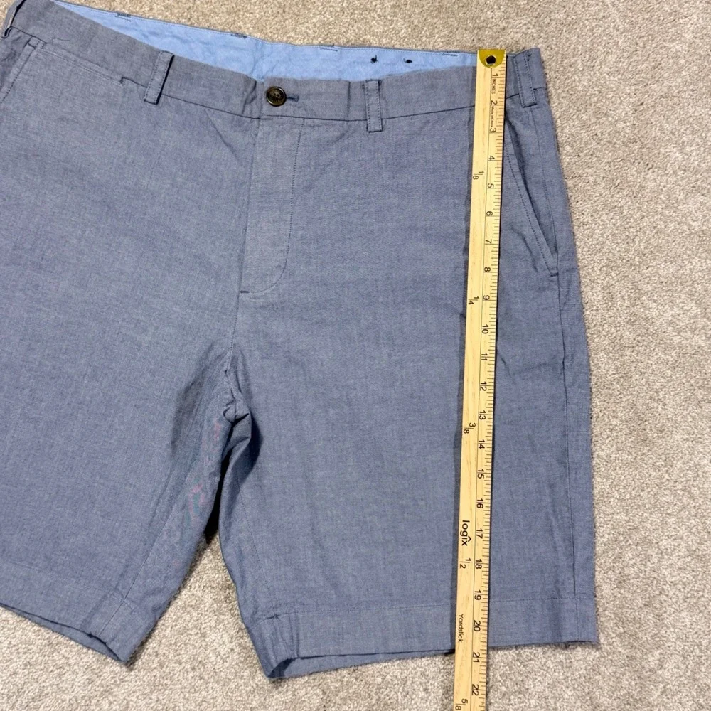 Brooks Brothers Chino Shorts Mens 40 Blue Cotton Blend Stretch Flat Front 9in